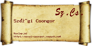 Szögi Csongor névjegykártya